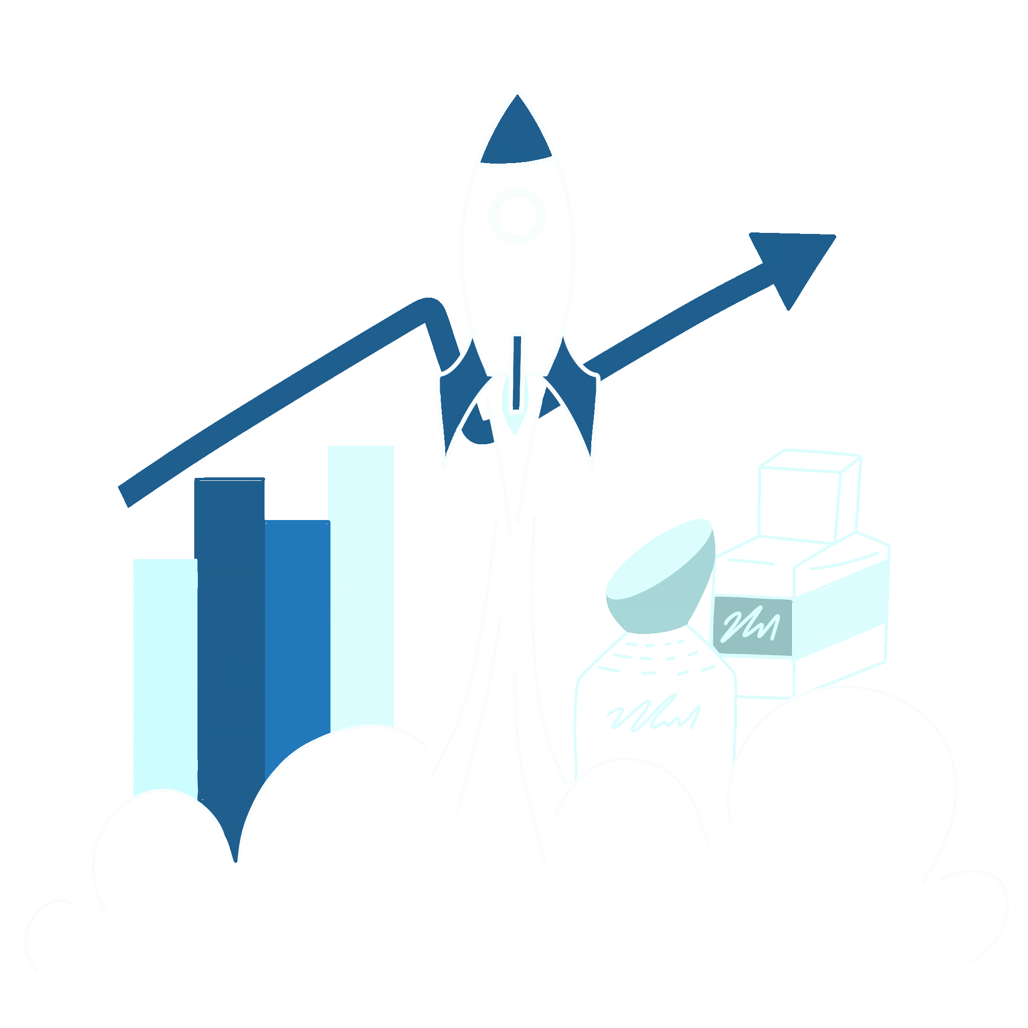 Animated illustration showing conversion journey