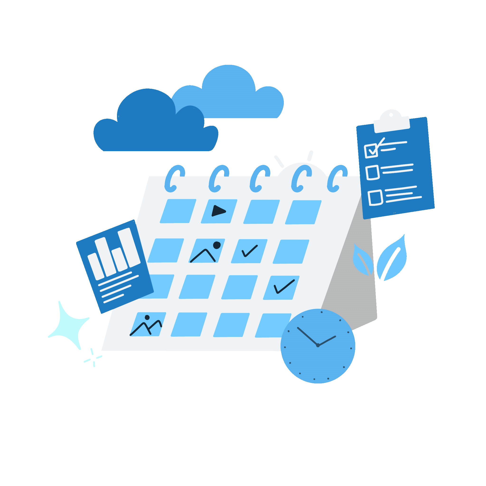 Animated illustration showing conversion journey