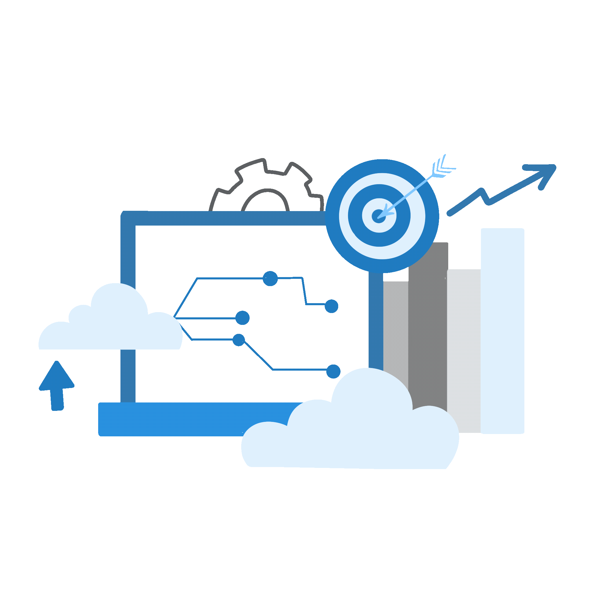 Animated illustration showing conversion journey