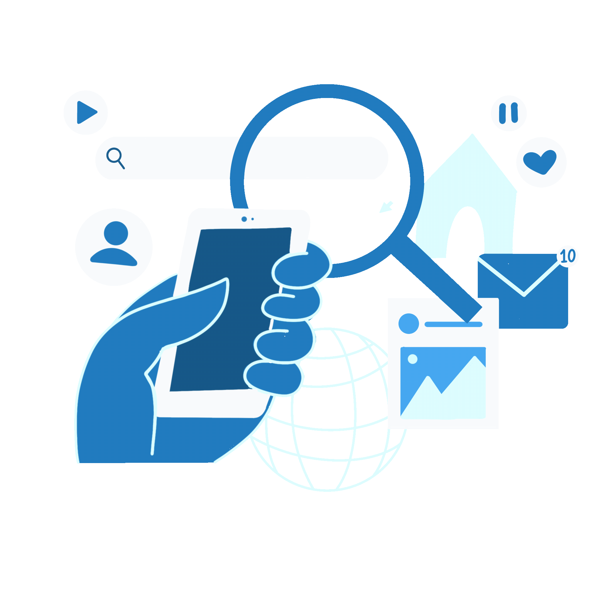 Animated illustration showing conversion journey