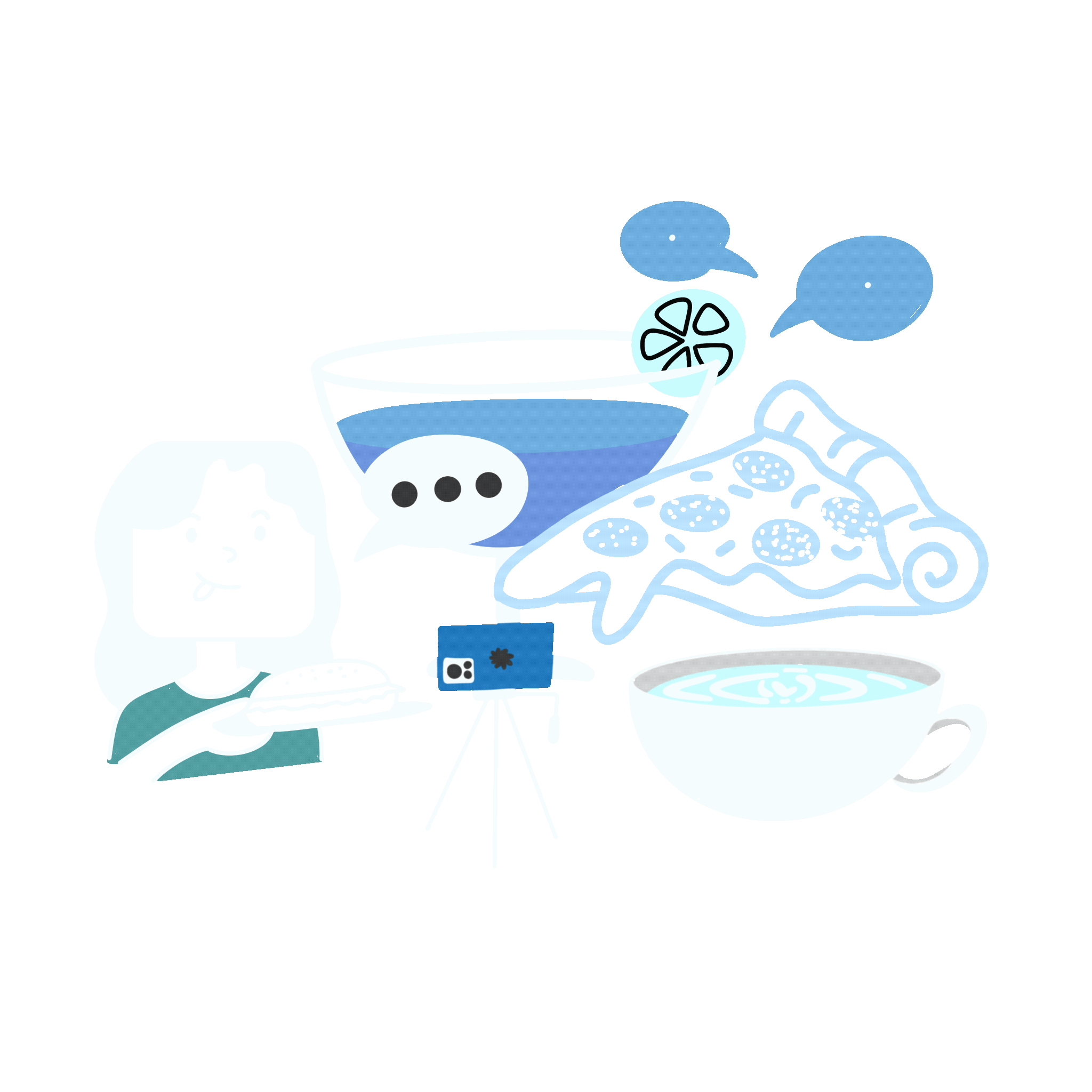 Animated illustration showing conversion journey