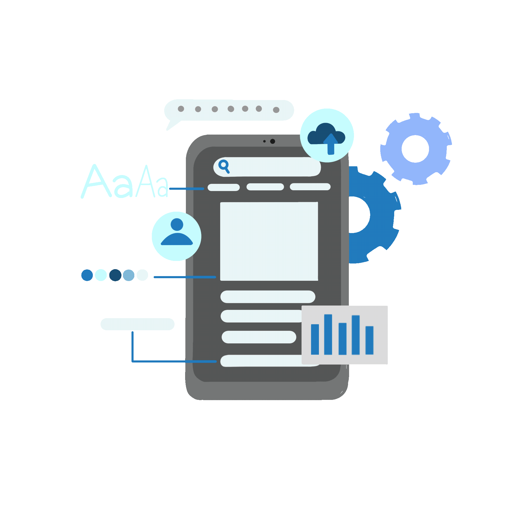 Animated illustration showing conversion journey